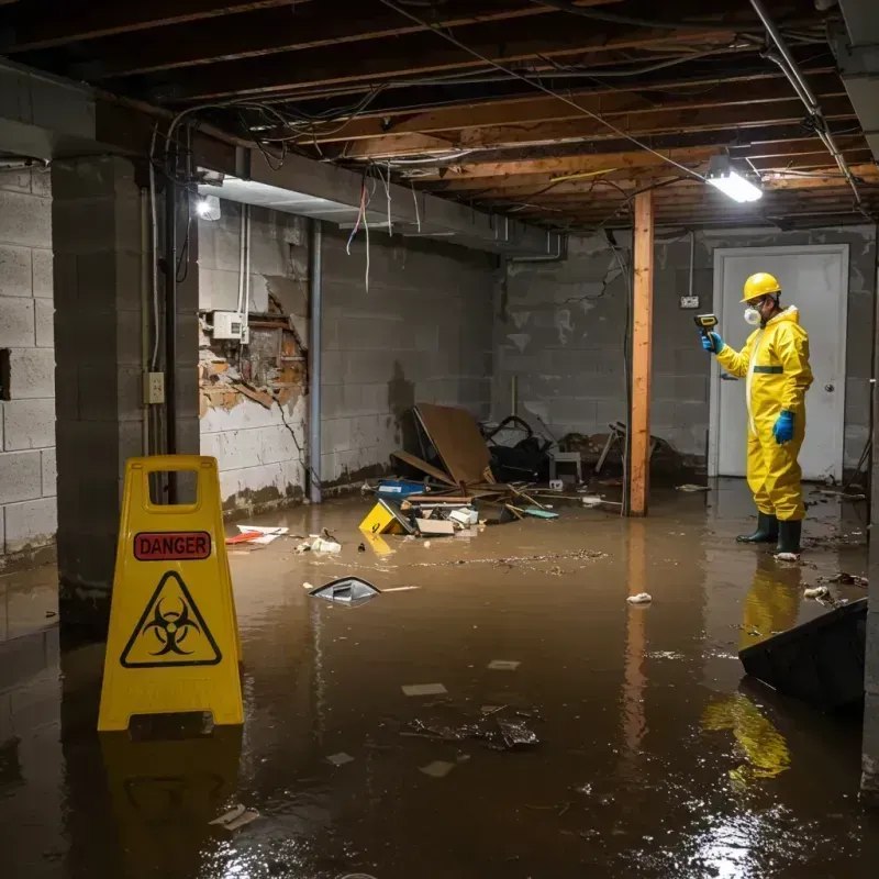 Flooded Basement Electrical Hazard in Bainbridge, GA Property